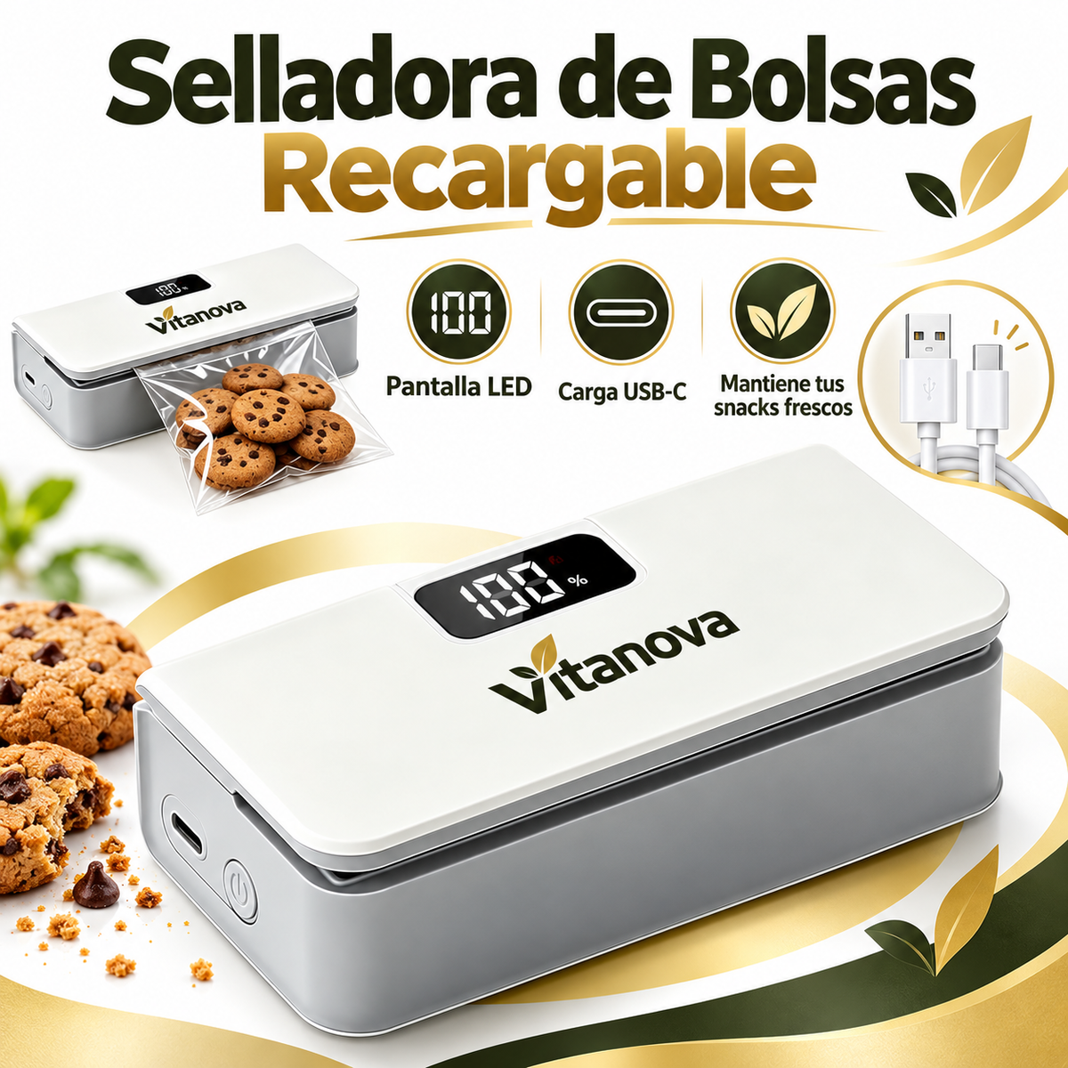 VitaSeal Pro™ | Selladora Digital Recargable 6 Niveles